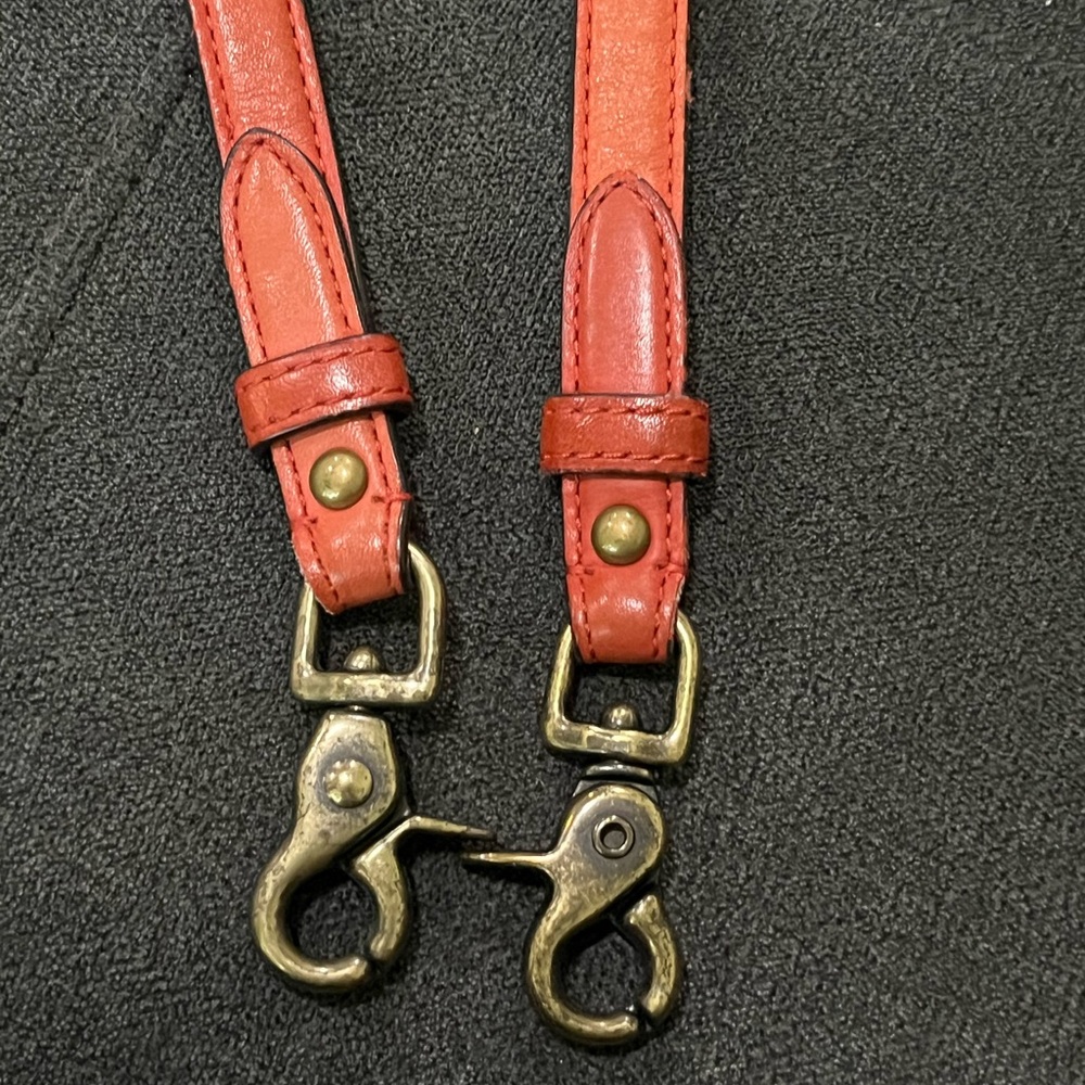 Coach orangish Red Leather Shoulder Bag Strap
